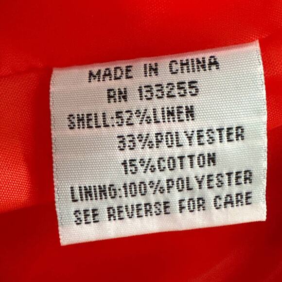 GIOVANNA Jacket Womens  20W Orange Coral Linen Embroidered Special Occasion - Picture 9 of 14